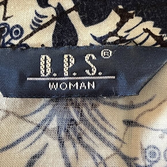 Women's navy and white button down Hawaiian shirt - 3X - D.P.S. Woman - Picture 4 of 5